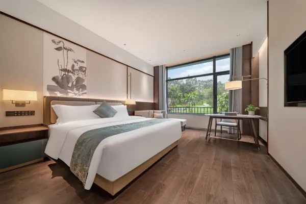 Hotel room interior environment display map