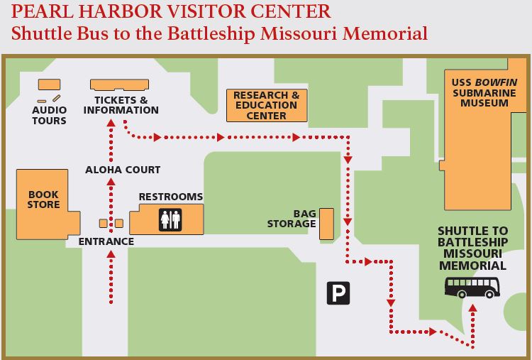 Pearl Harbor Visitor Center map