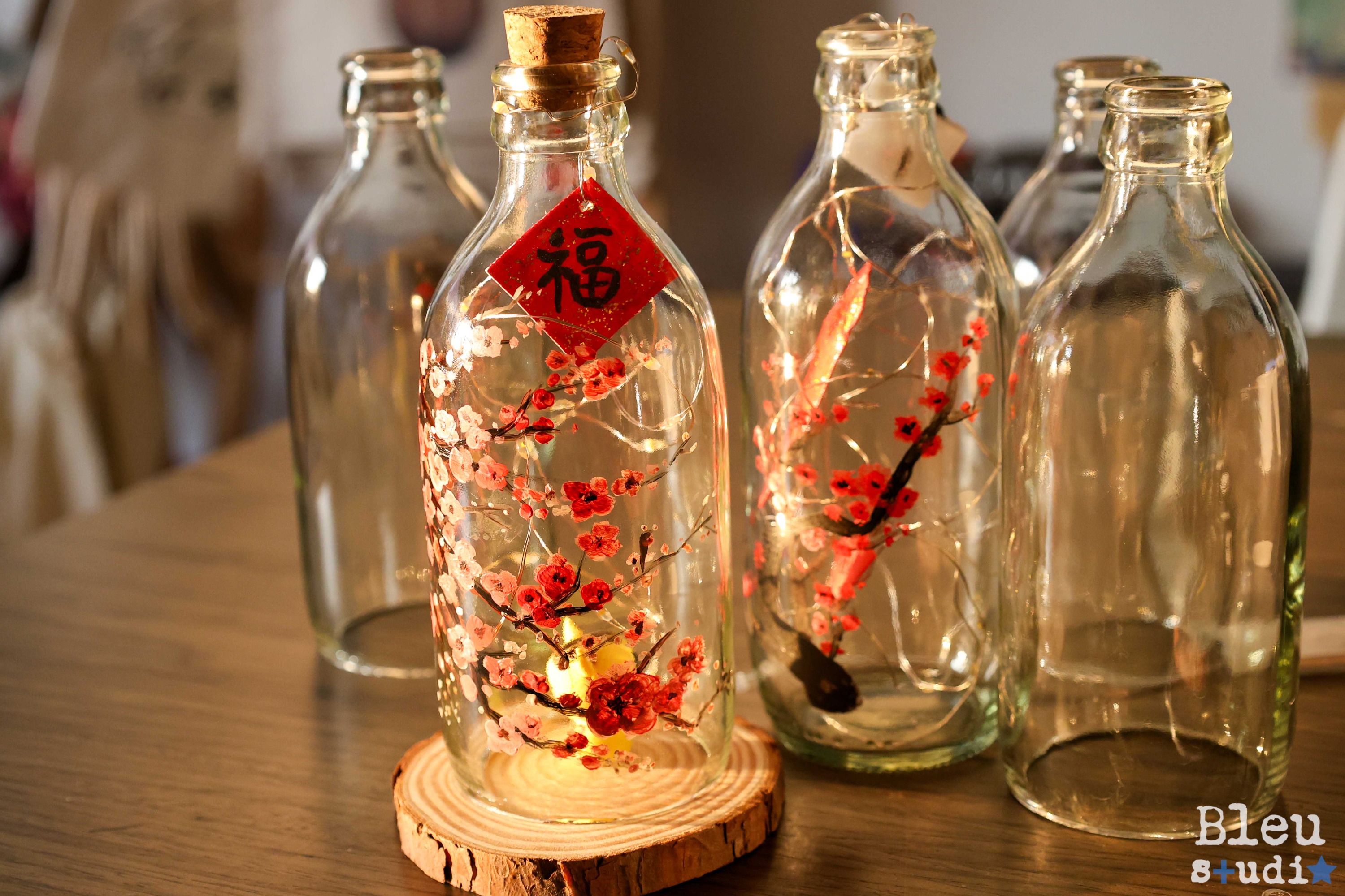 新春Little MES艺术工作坊 2 – 带灯手绘”挥春”玻璃瓶
