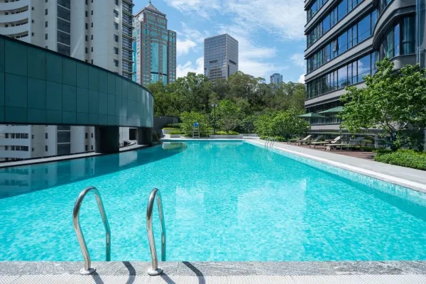 Hotel swimming pool environment display picture