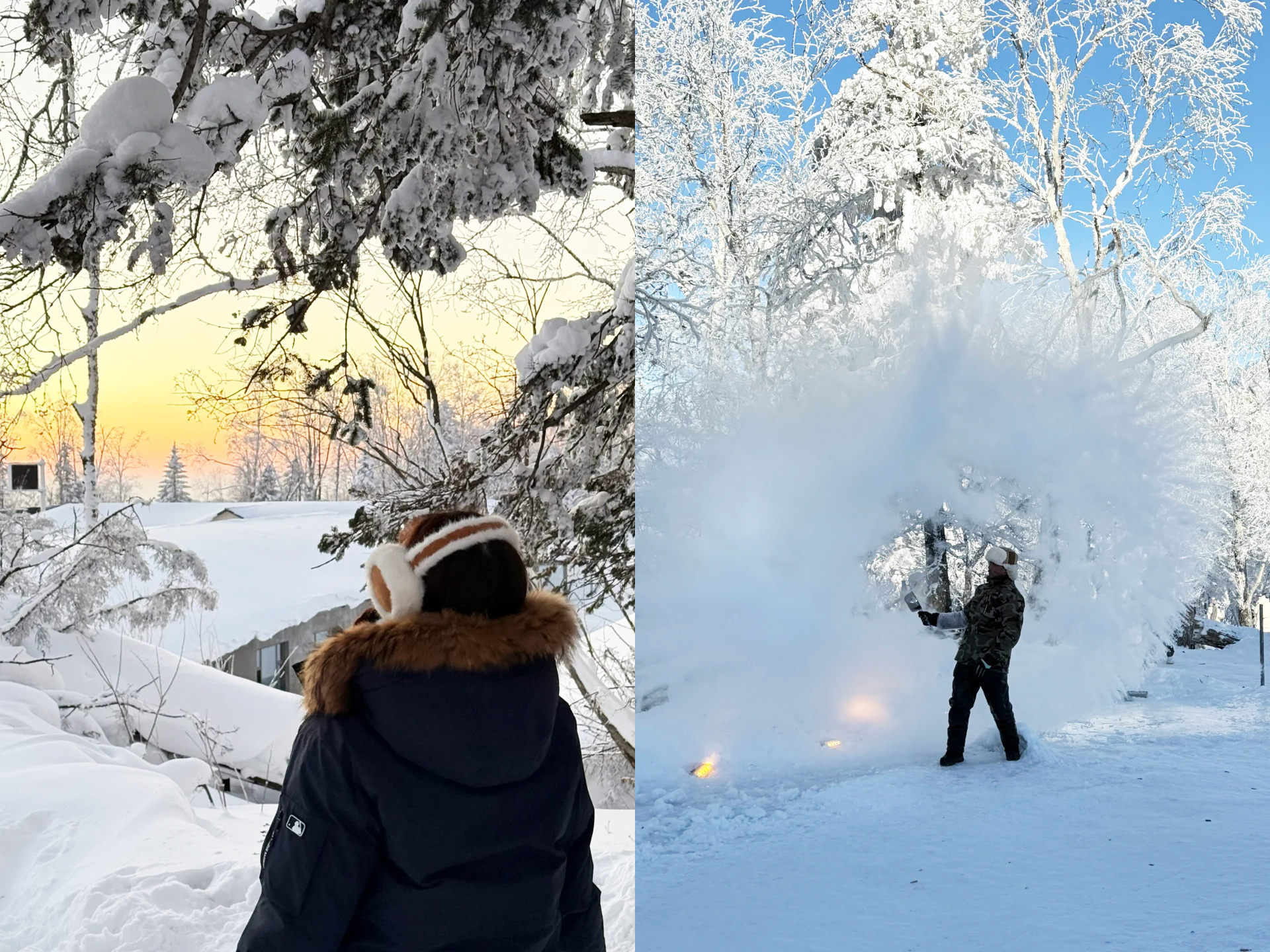 【登大禿頂子山】深一腳，淺一腳在雪地裡打滾，躺在像棉花糖一樣細緻的雪地上印下自己的身影，這時候已經忘卻了寒冷，欣賞晶瑩剔透的高山雪松，樹掛。