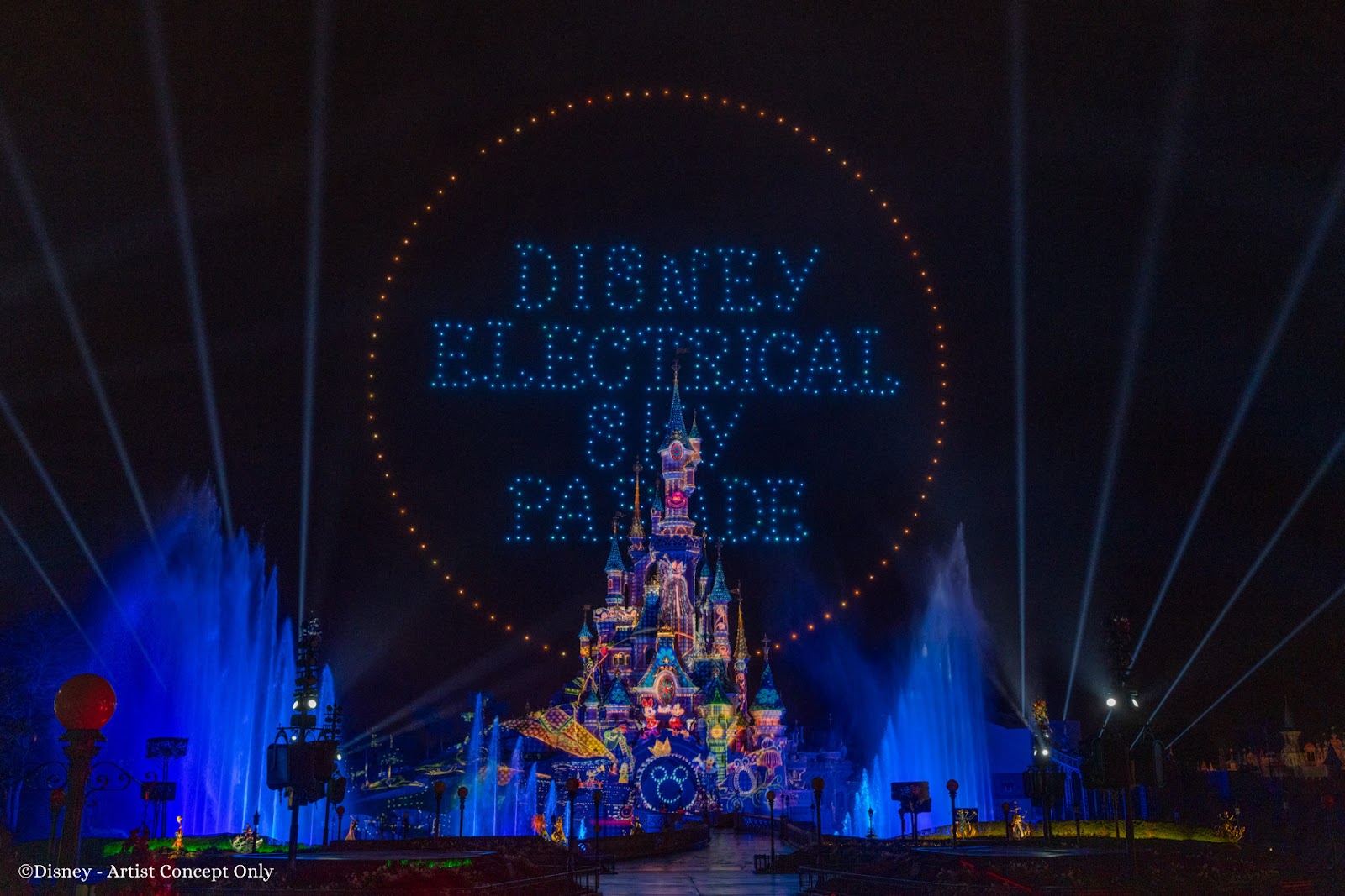 Disneyland Paris at night