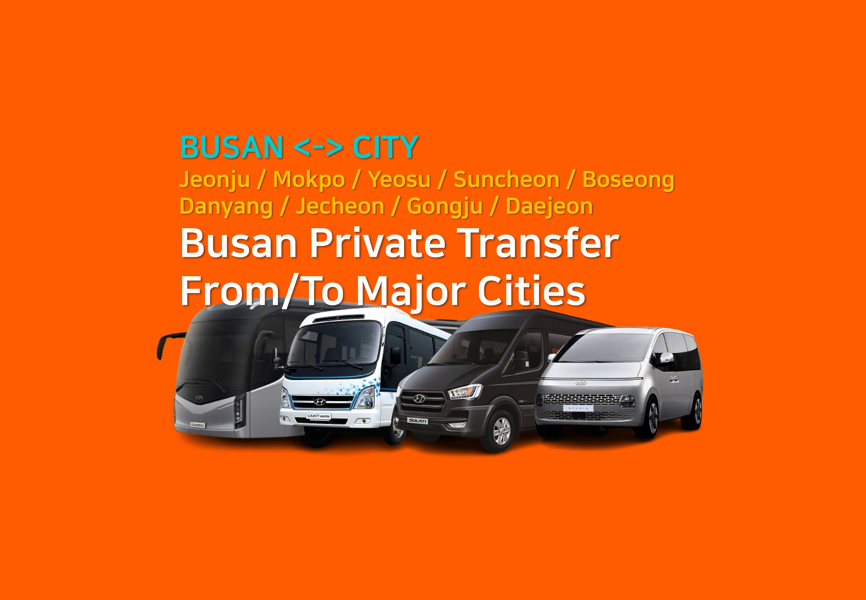Busan Private Transfer to or from Jeolla / Chungcheong