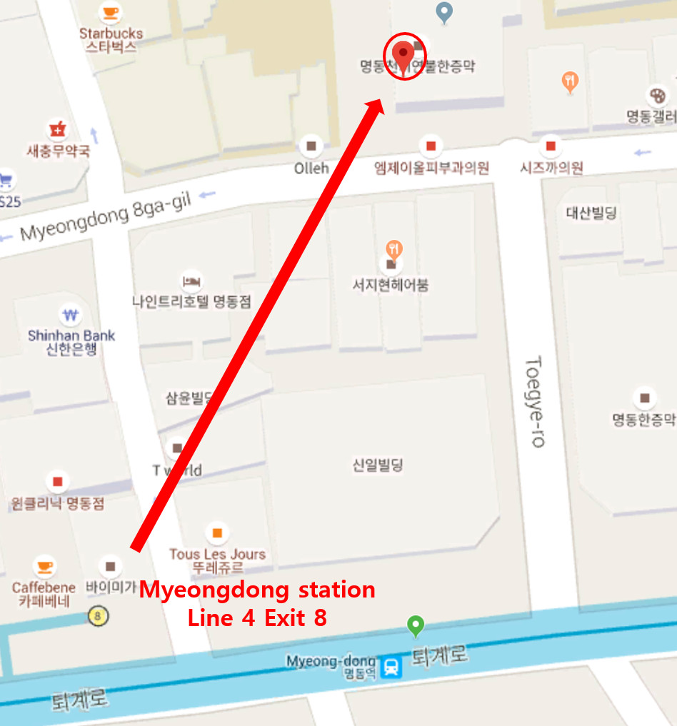 Map instructions for Myeongdong Shooting Range