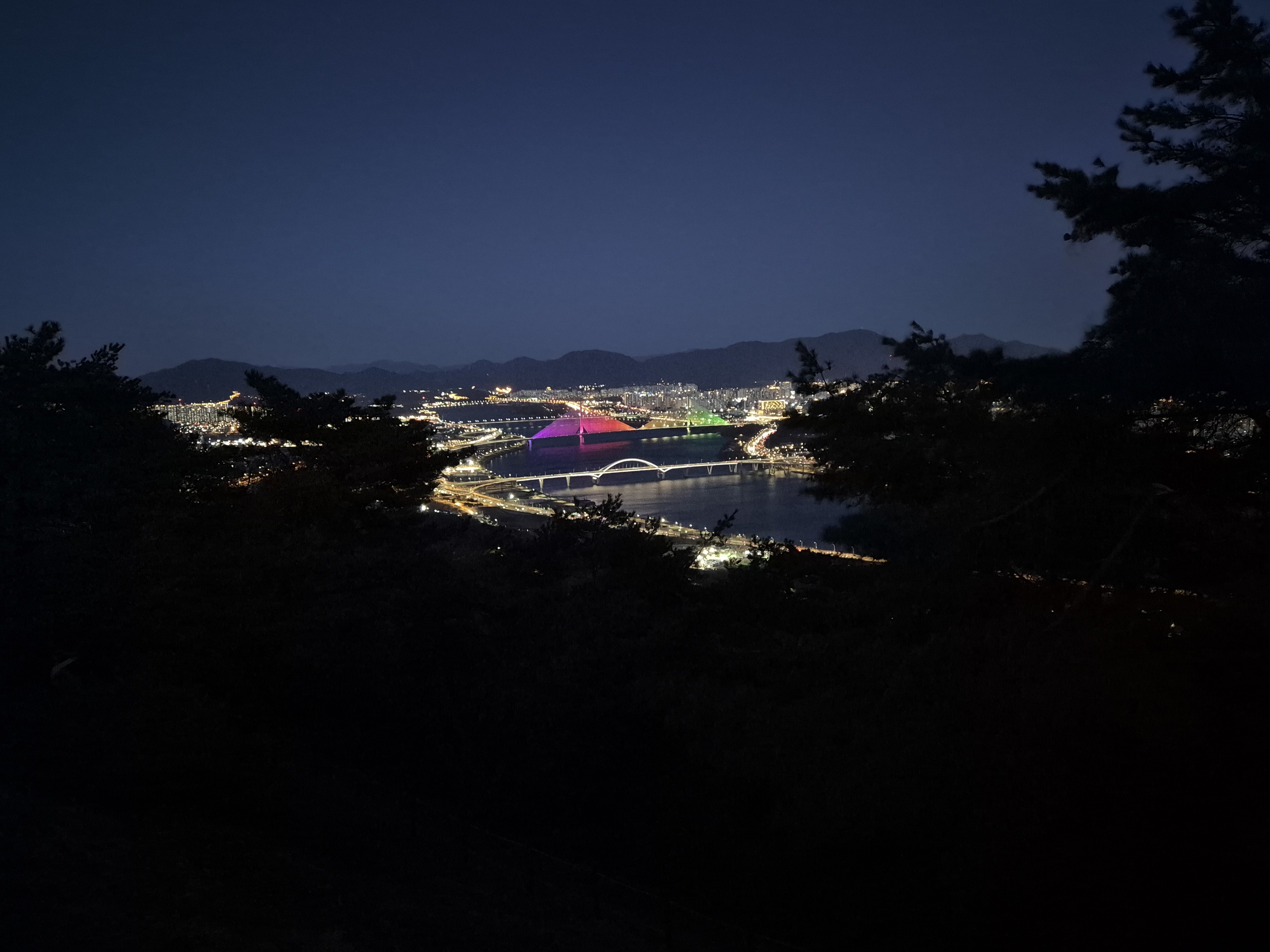 Легкий ночной поход на гору в Сеуле с видами на реку