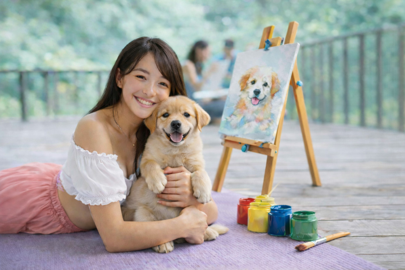 Paint with Puppies Experience in Ubud or Canggu