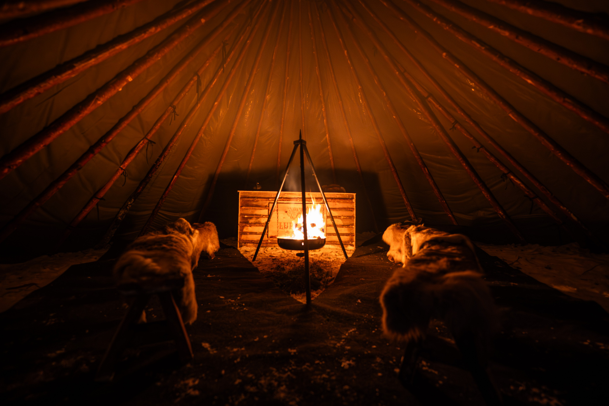 Traditional Lappish Hut from Inside