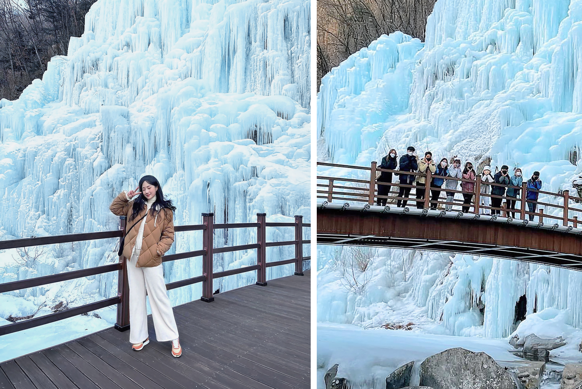 漫步在這冰凍的仙境中，沉浸在寧靜的美景裡。