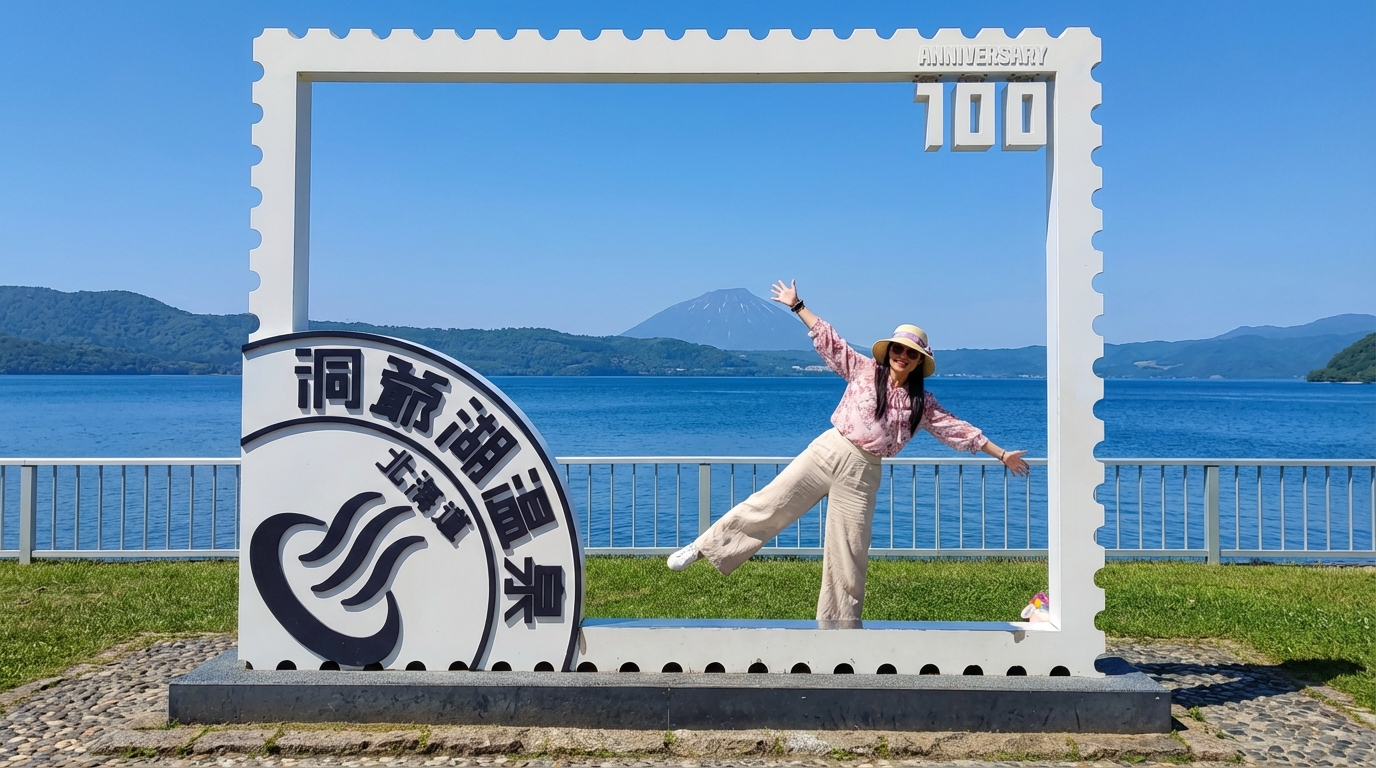 洞爺湖碼頭溫泉街：是一條沿湖風光帶，溫泉街上還有免費的足湯和手湯。