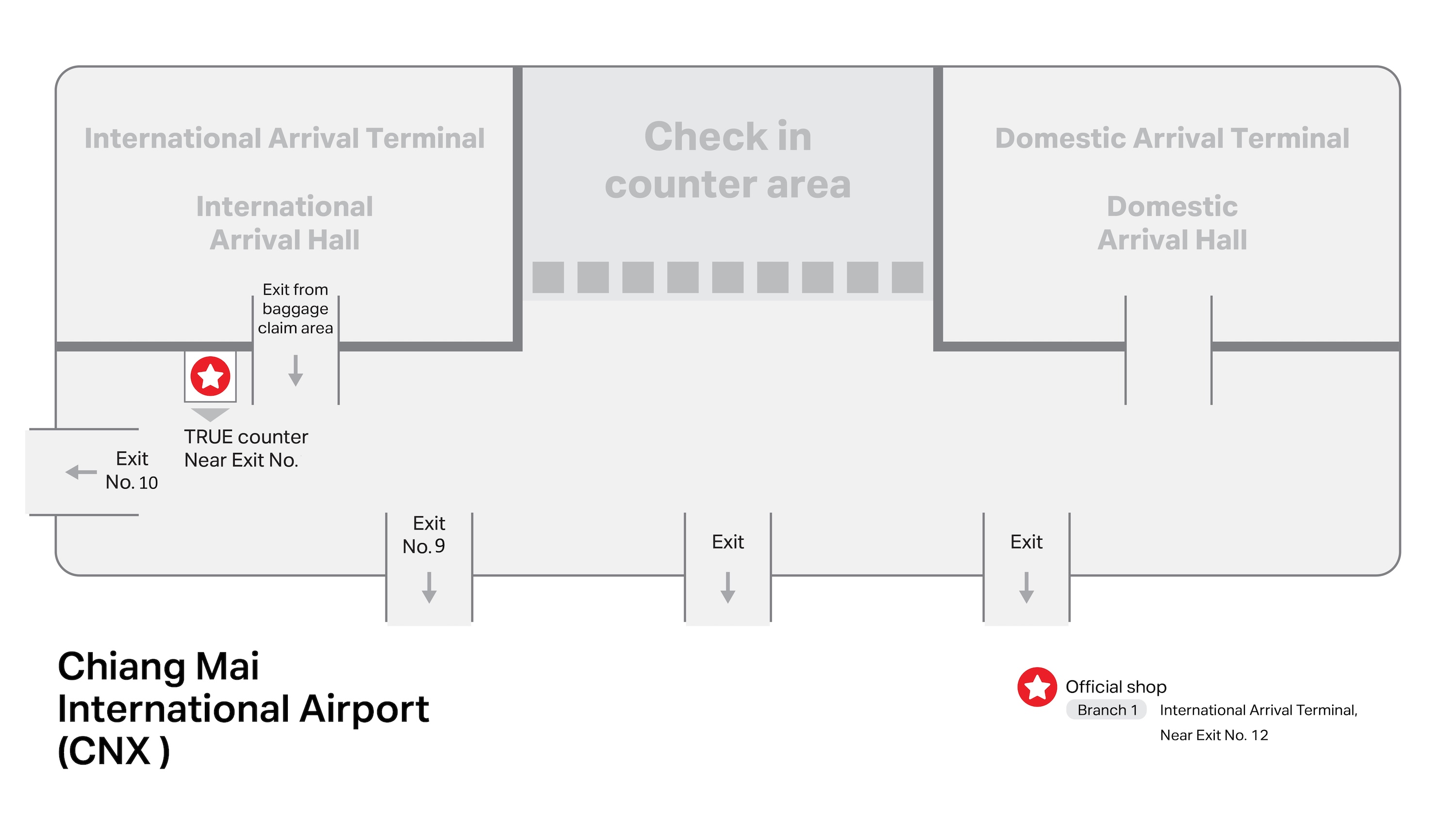true Counter near Gate 12