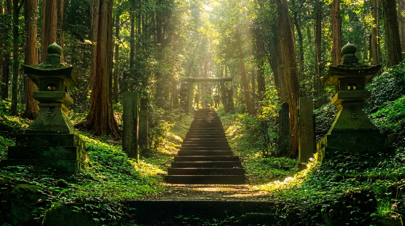 上色見熊野座神社是熊本縣阿蘇地區內眾多知名的能量景點之一,也是「螢火之森」這部電影作品的背景舞臺 上色見熊野座神社是熊本縣阿蘇地區內眾多知名的能量景點之一,也是「螢火之森」這部電影作品的背景舞臺