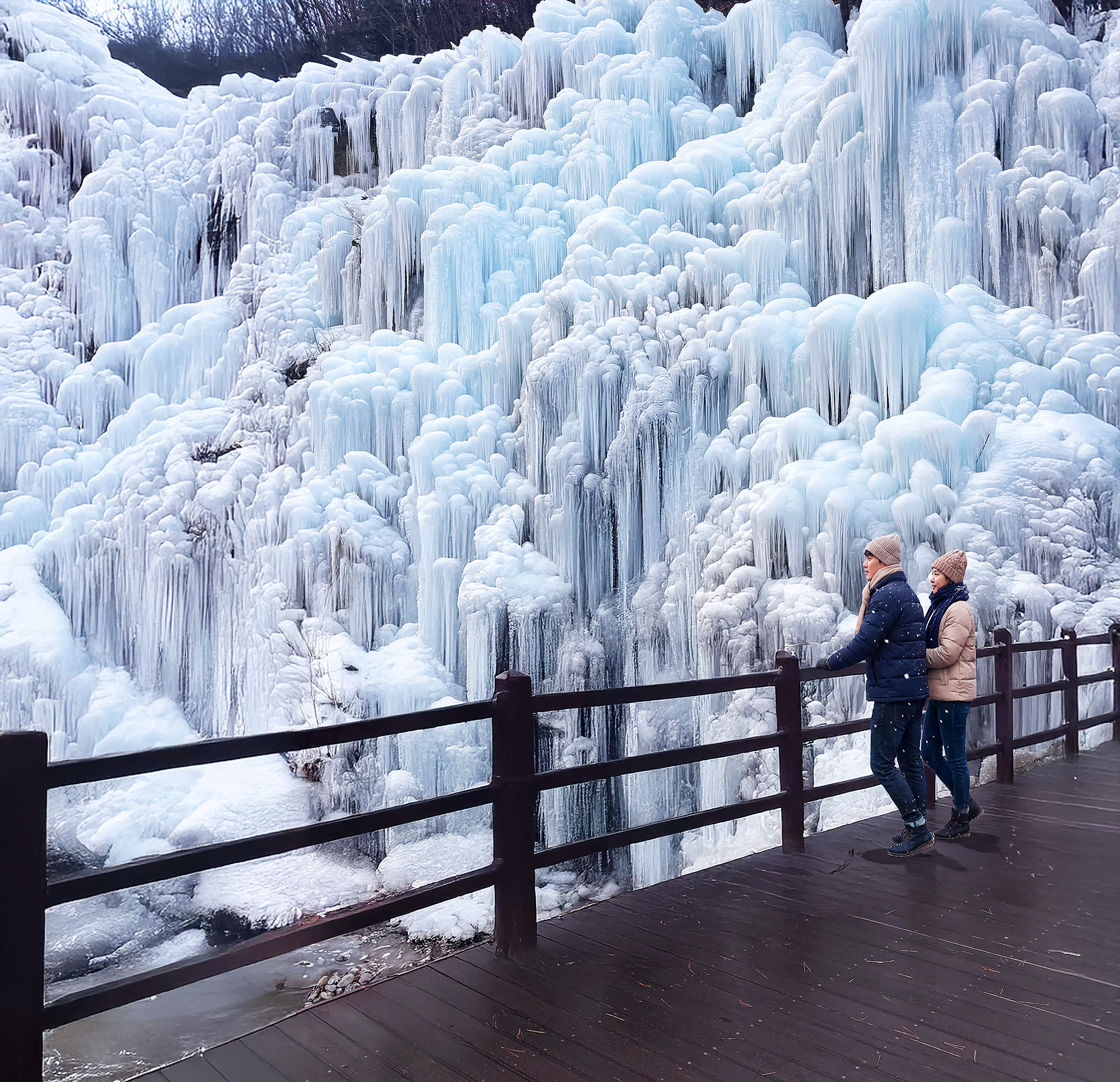 ❄️ 漁夫島，天然冰牆打造令人驚嘆的冬季仙境。