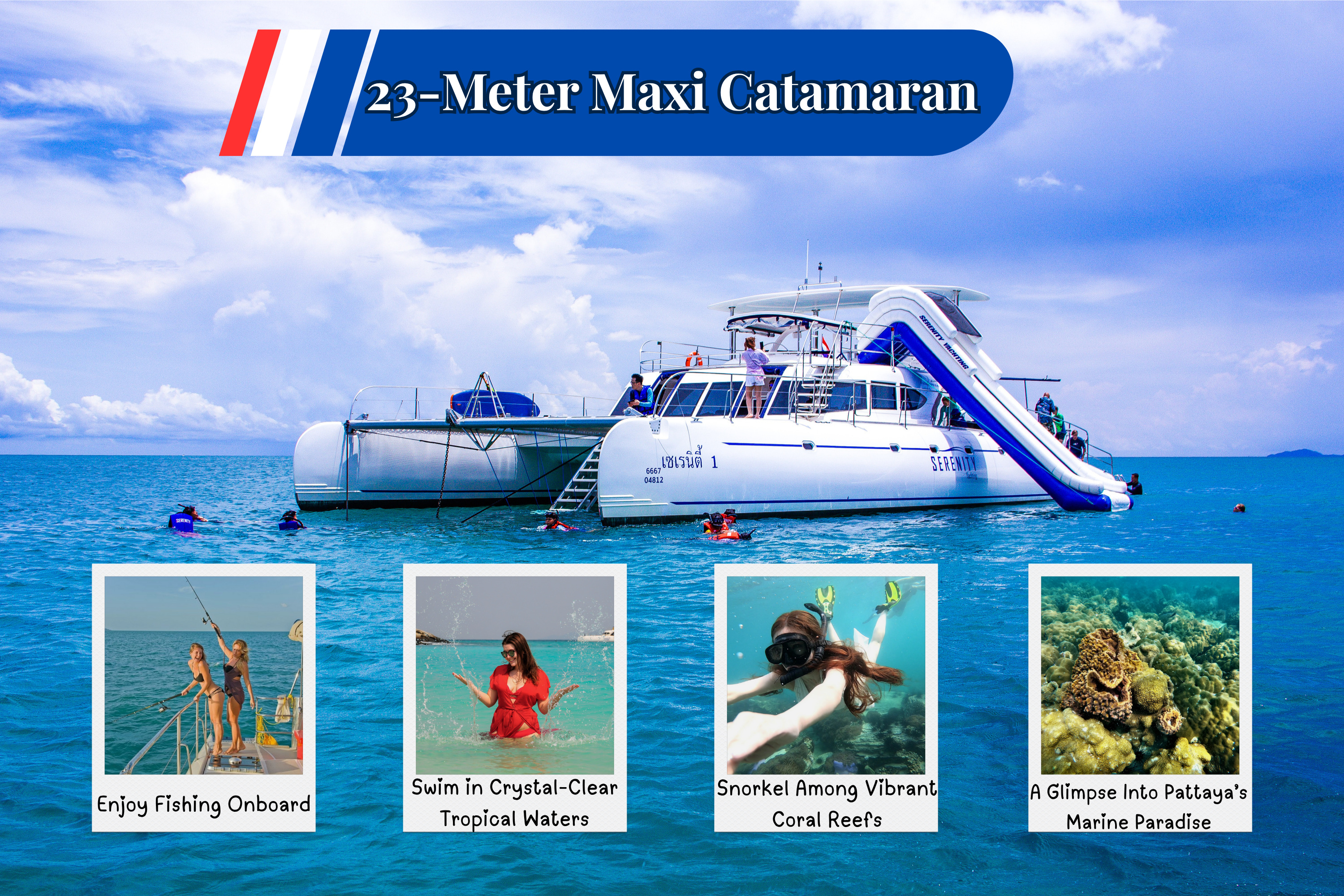 Pattaya: 3-Island Catamaran Tour, Monkey Island, Snorkeling, Buffet