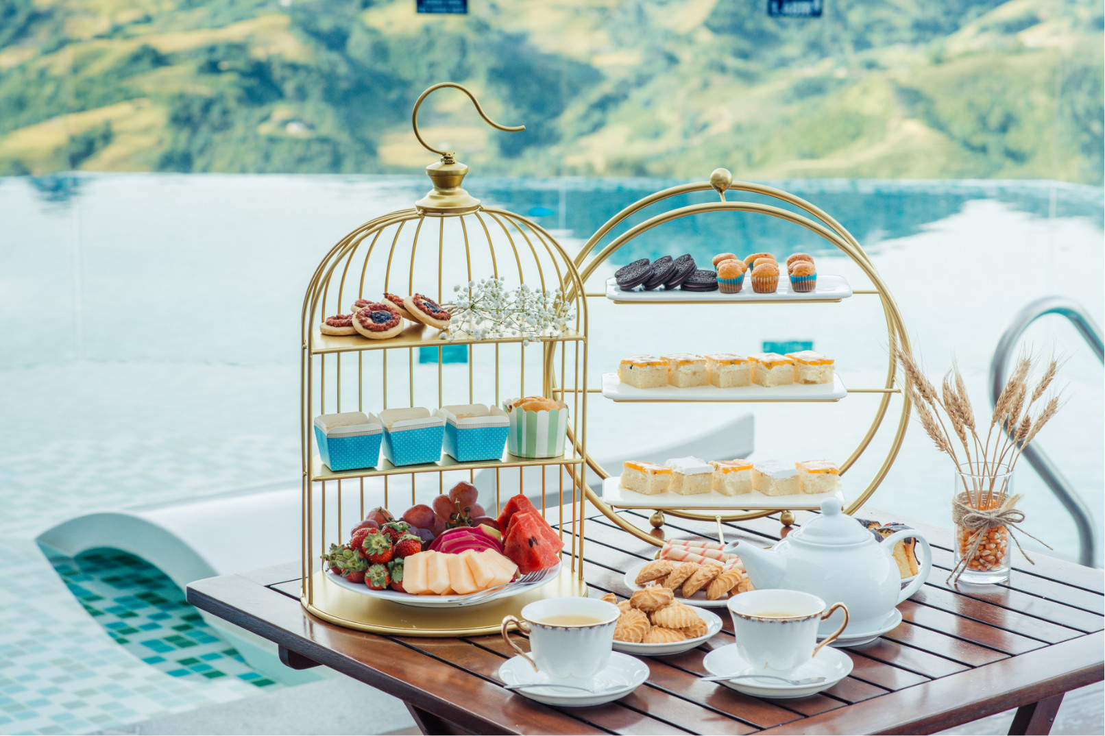 Afternoon Tea with Panoramic Mountain Views in Bamboo Sapa Hotel