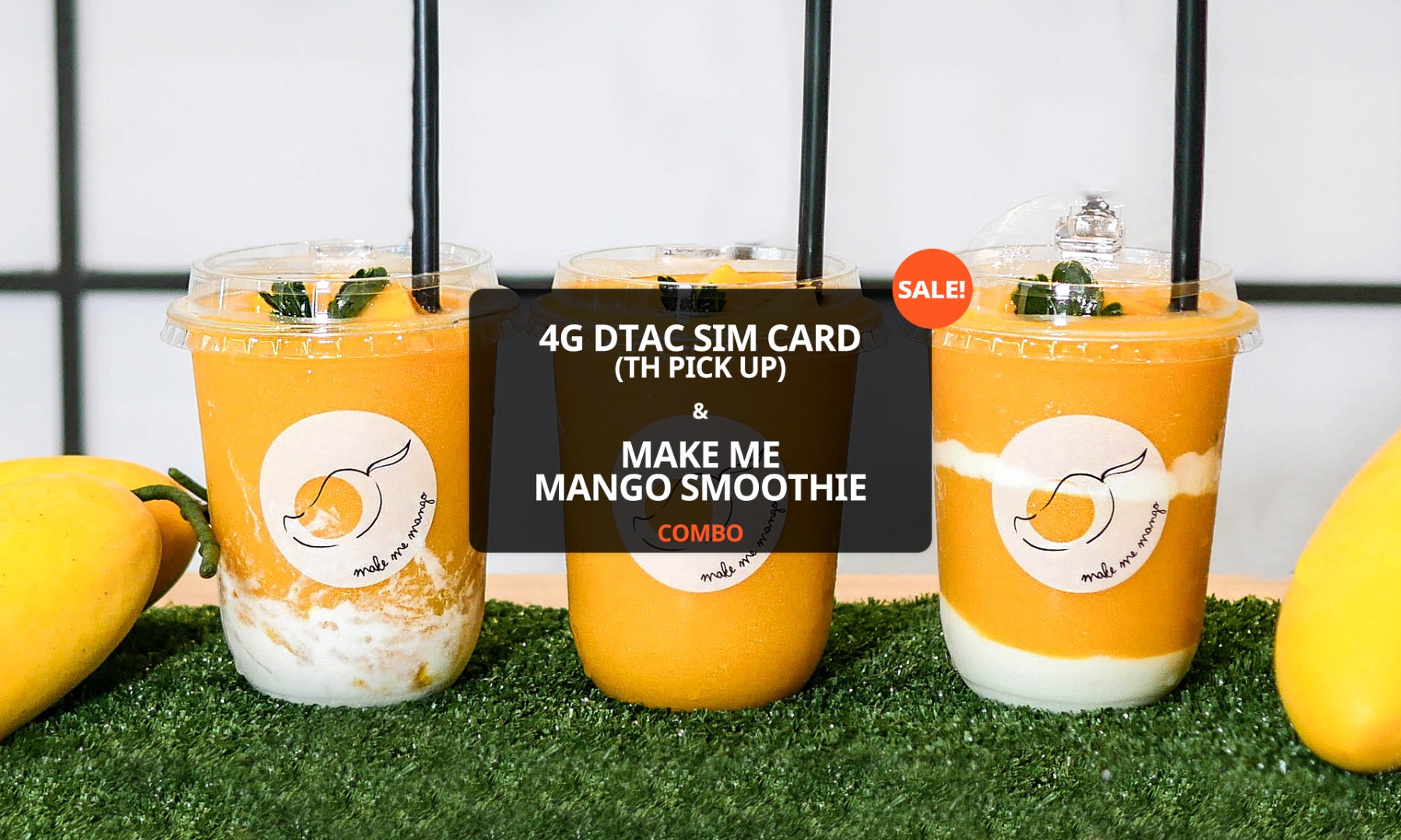 Dtac 4g Sim Card And Make Me Mango Smoothie Combo In Thailand