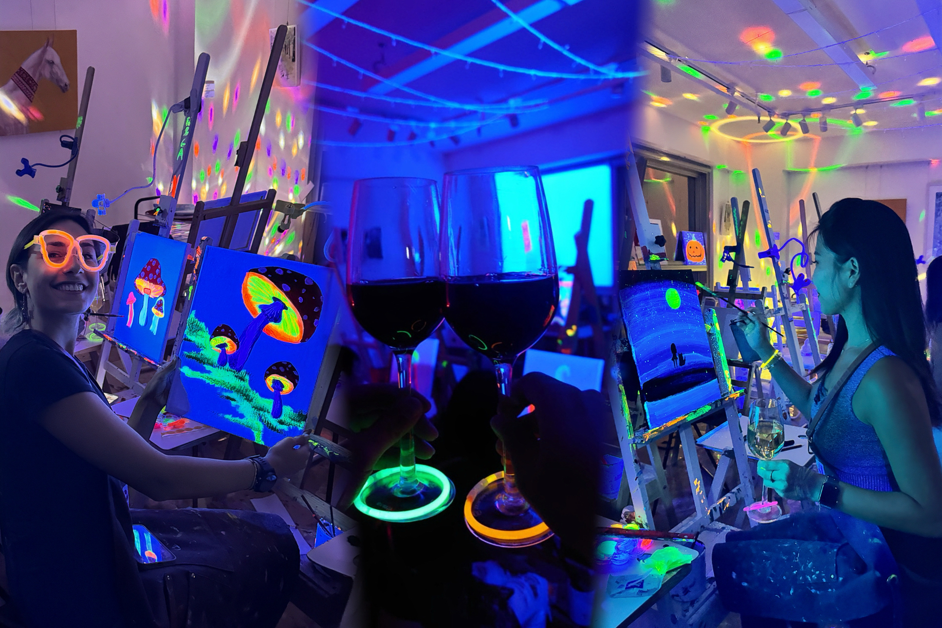 Rica Art Space-Art and wine in the dark夜光畫&amp;品酒體驗