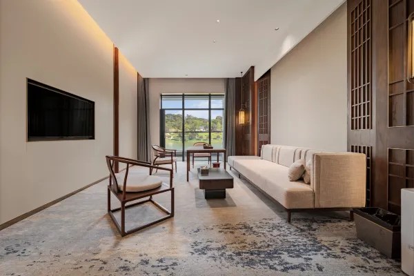Hotel room interior environment display map