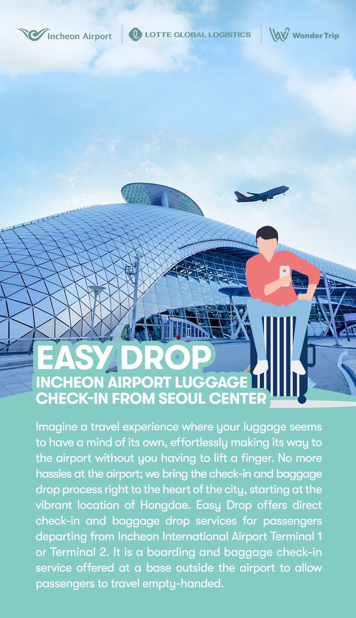 Easy Drop: Incheon Airport Luggage Check-In Made Simple from Seoul Center