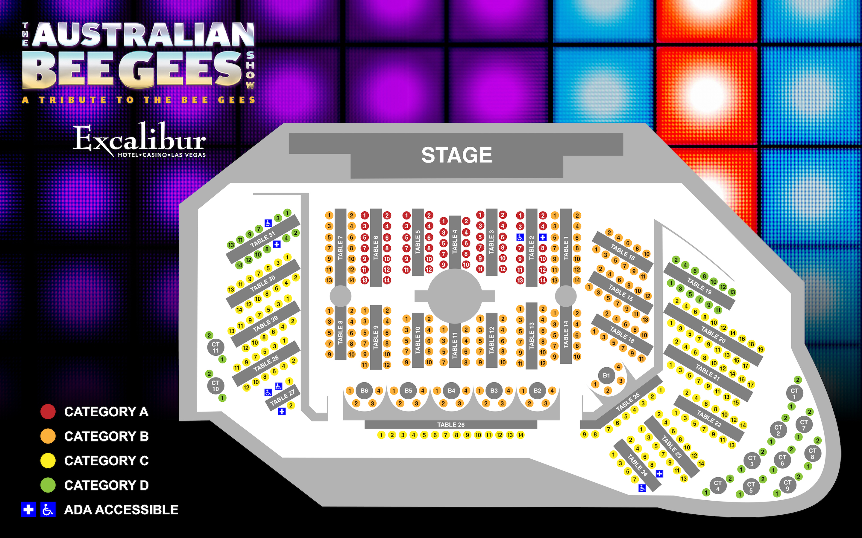 The Australian Bee Gees Show seating