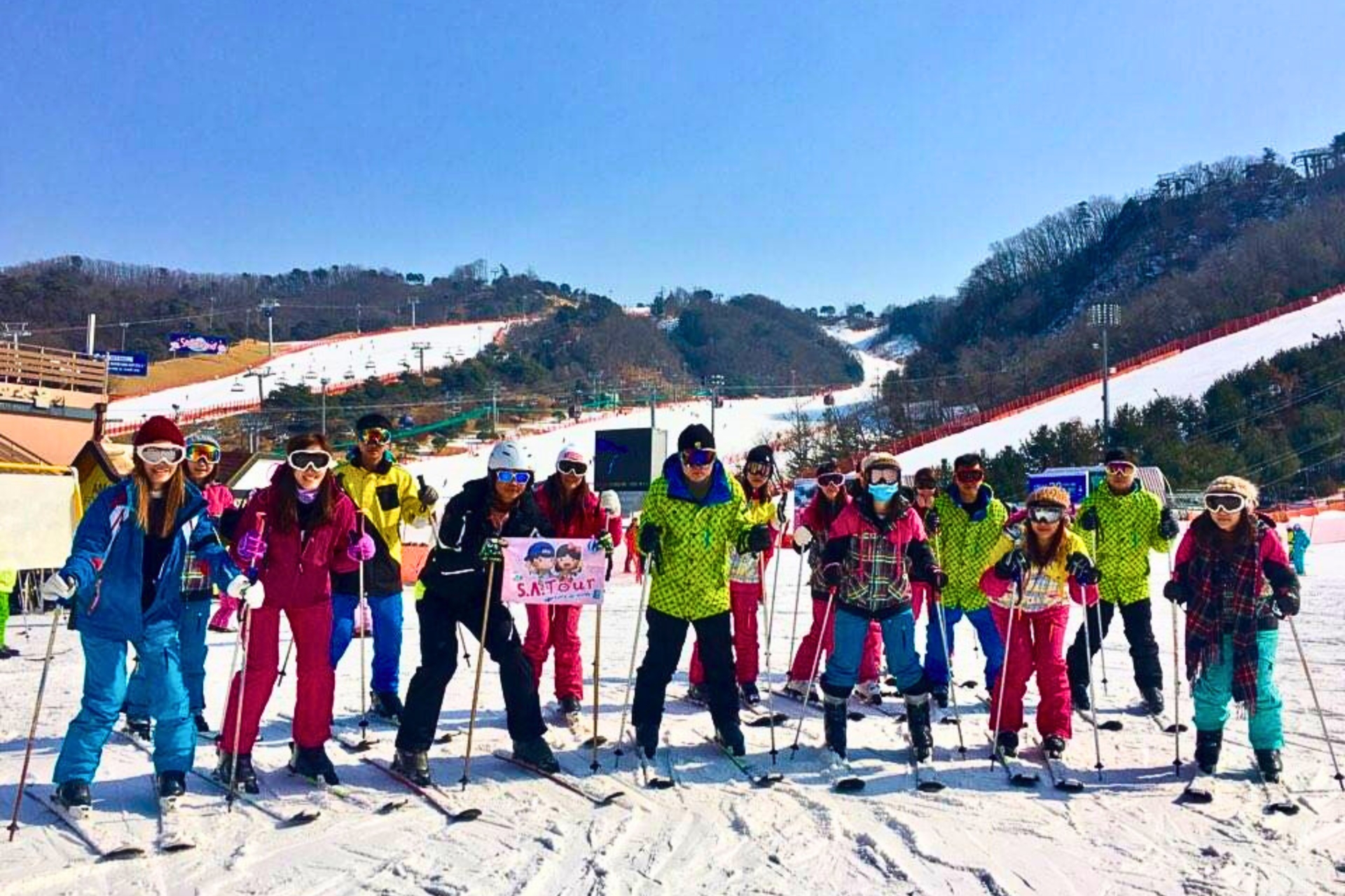 people at ski slope