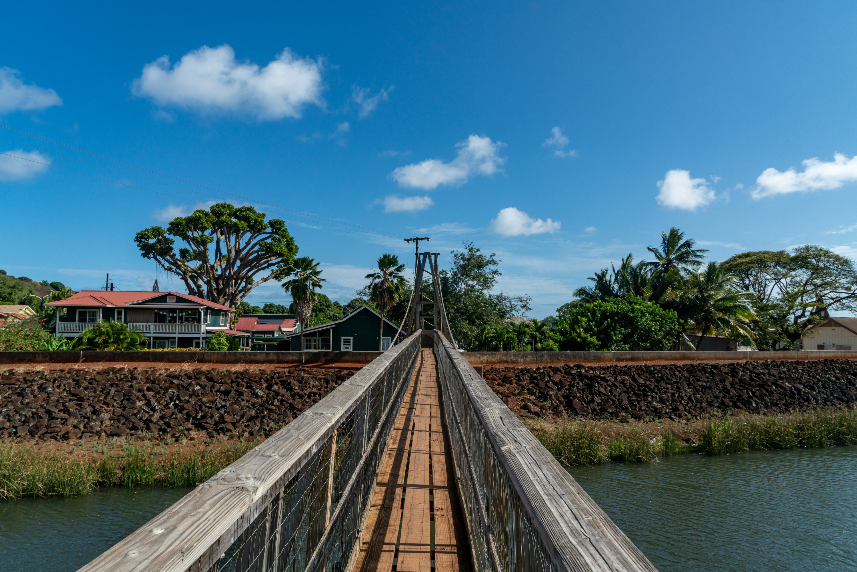 Cross the Hanapepe Swinging Bridge, offering unique views of a stunning valley