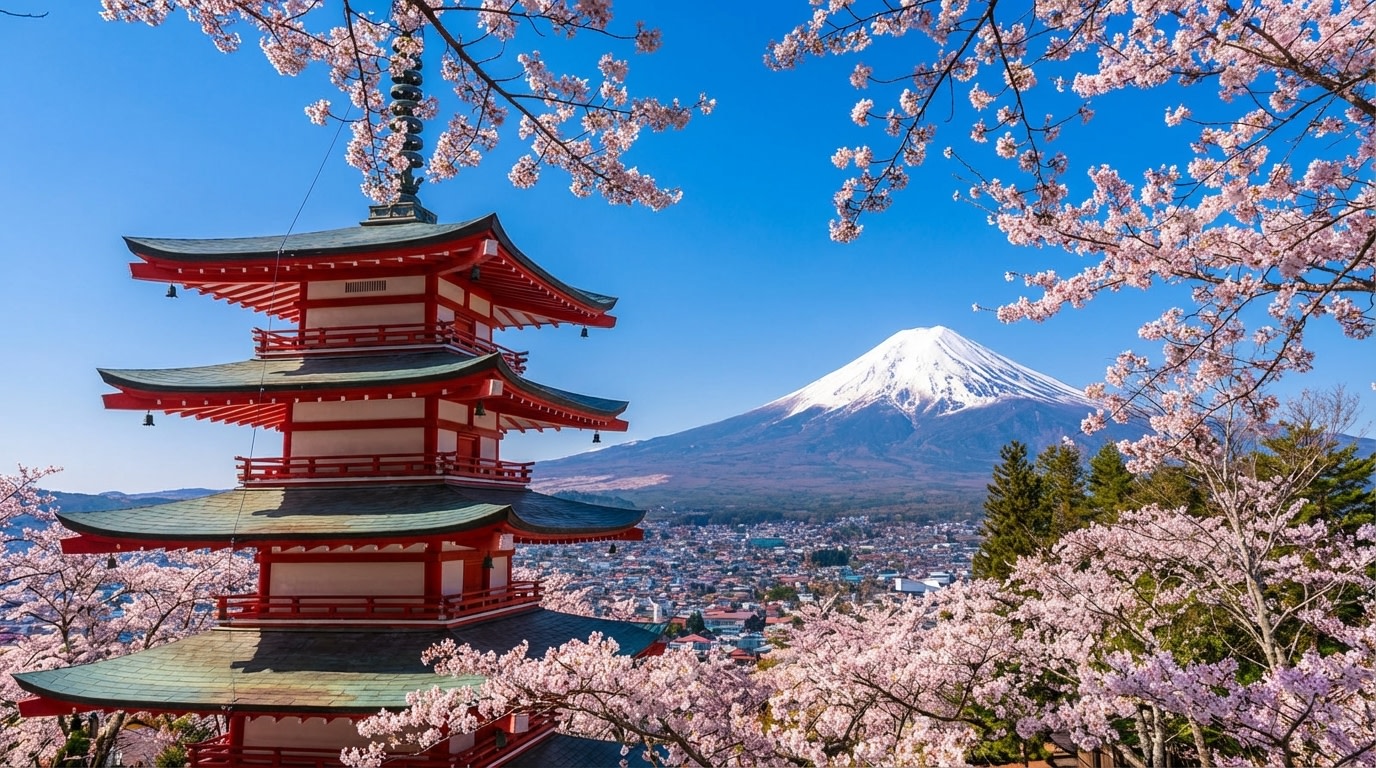 新倉山淺間公園：不僅是春天櫻花，這裡夏季新綠、秋天紅葉和冬天雪景都非常漂亮，除了欣賞富士山的絕景，還可以俯瞰極富魅力的富士吉田市內的街景。溫馨提醒：需要步行登階梯，適合穿舒適的運動鞋。