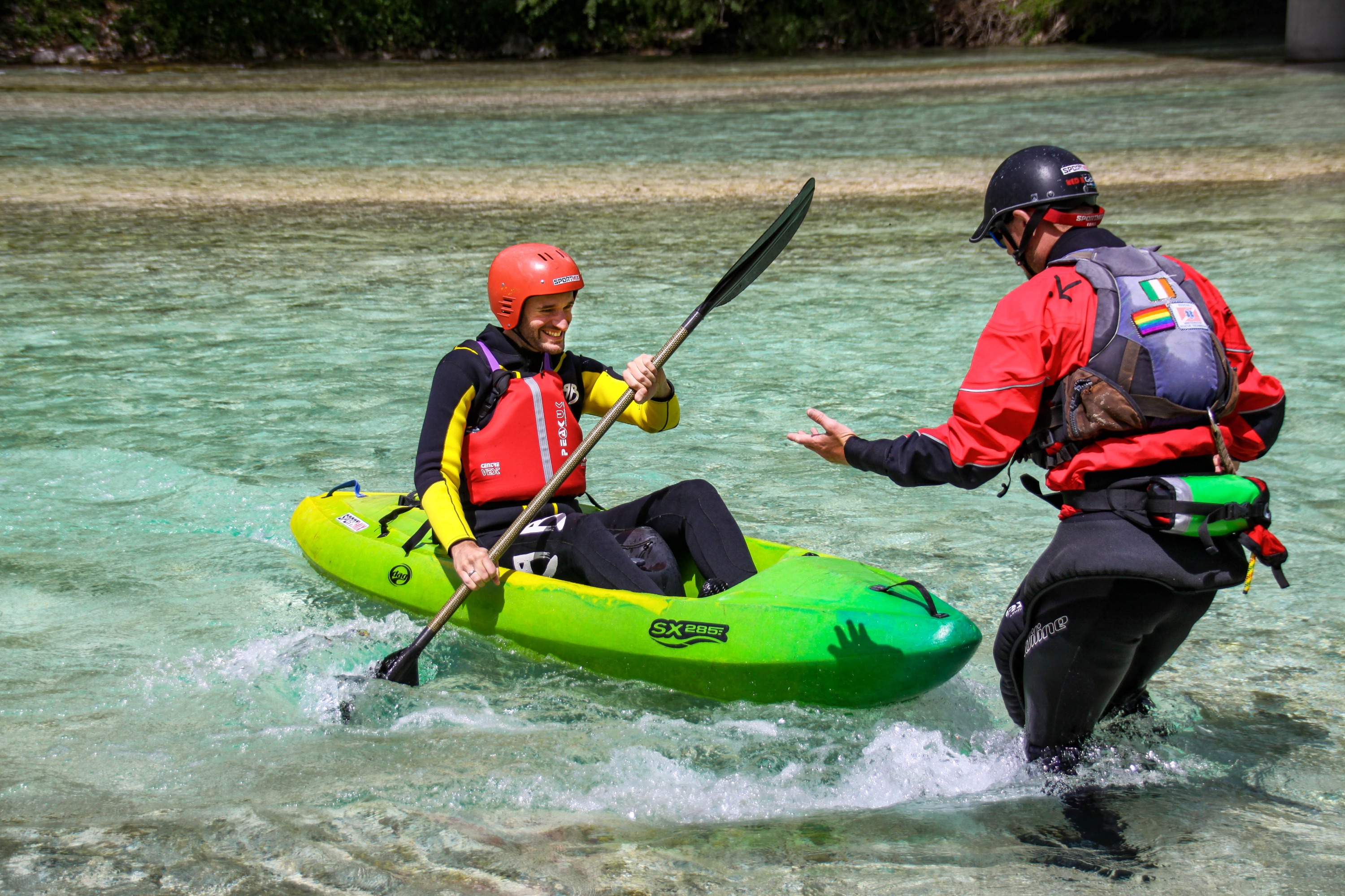 Sit-on-top kayaking on Soca river