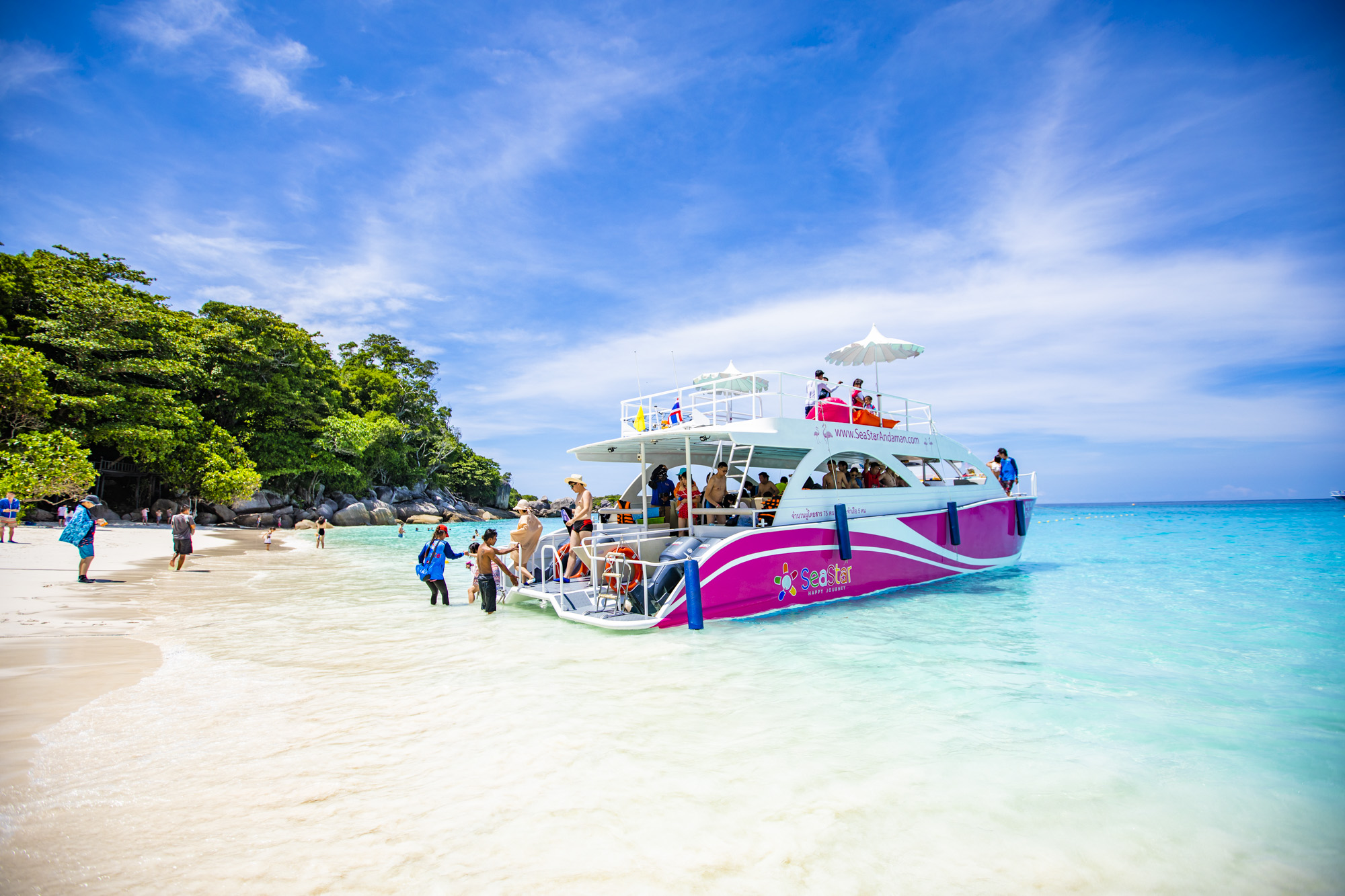 Embark on a luxury speed catamaran tour to the Similan Islands.