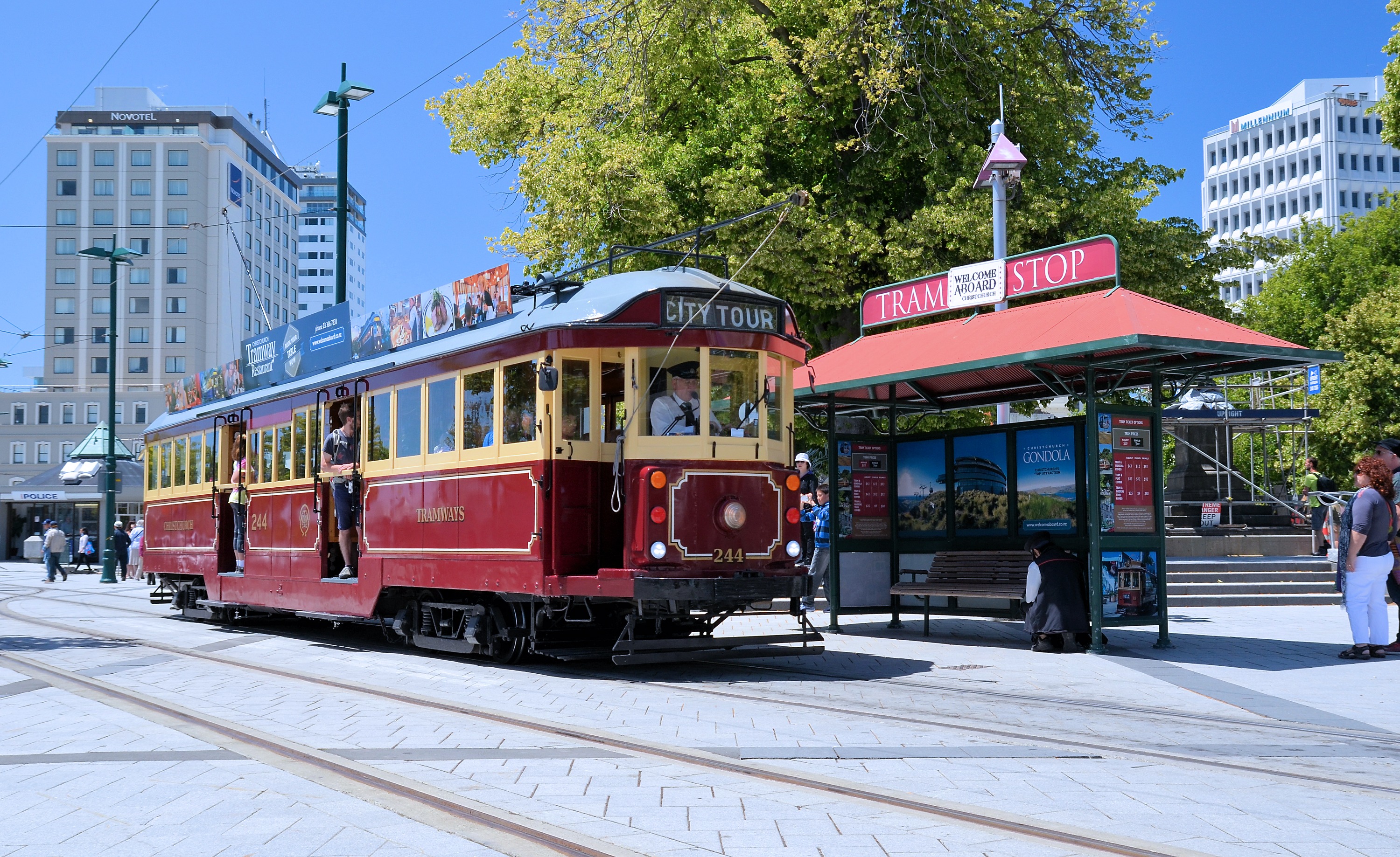 Christchurch Tram從Cathedral Junction出發，全程50分鐘，全天上下車