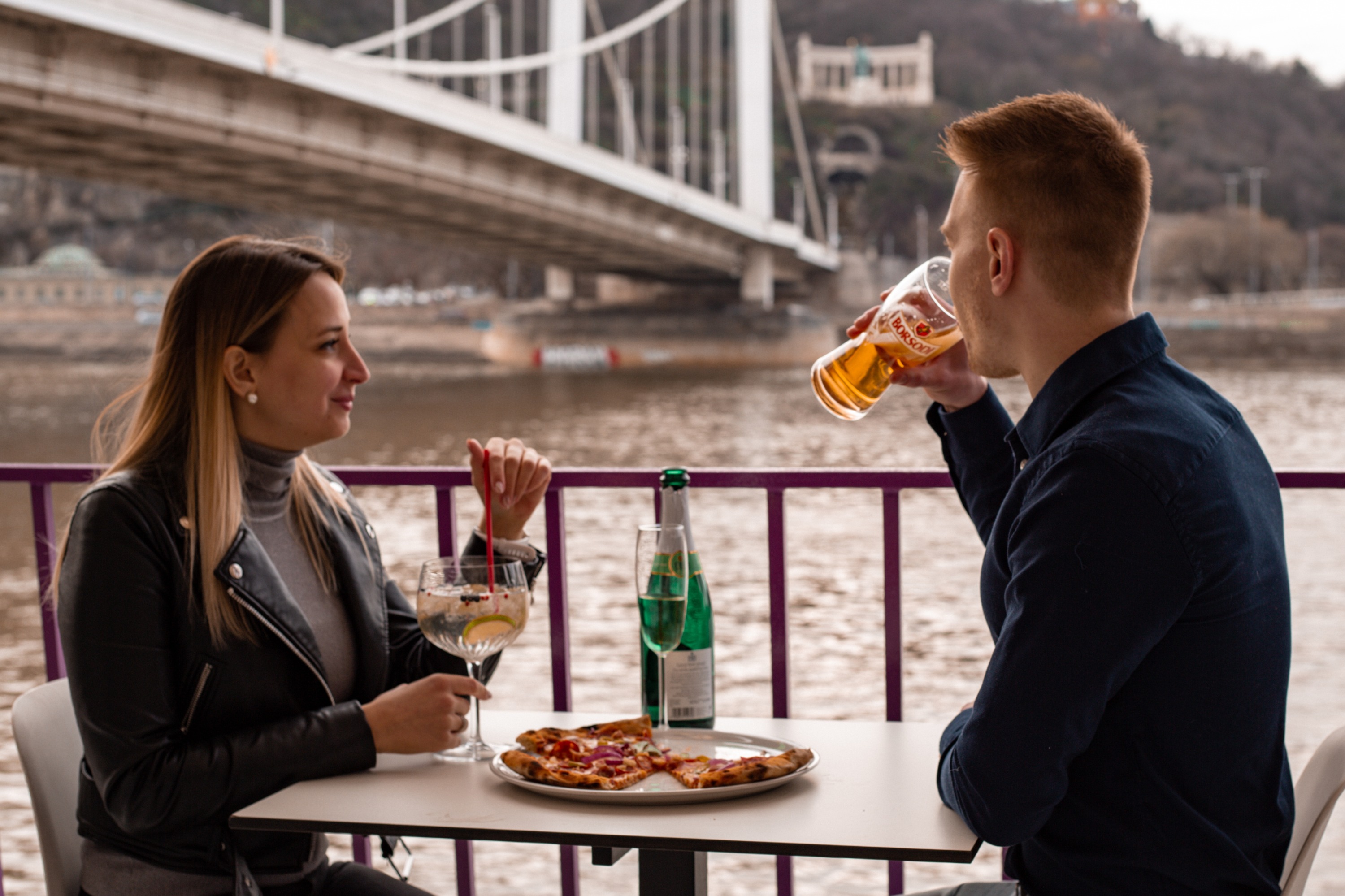 Cruise with Pizza and Beer in Downtown Budapest