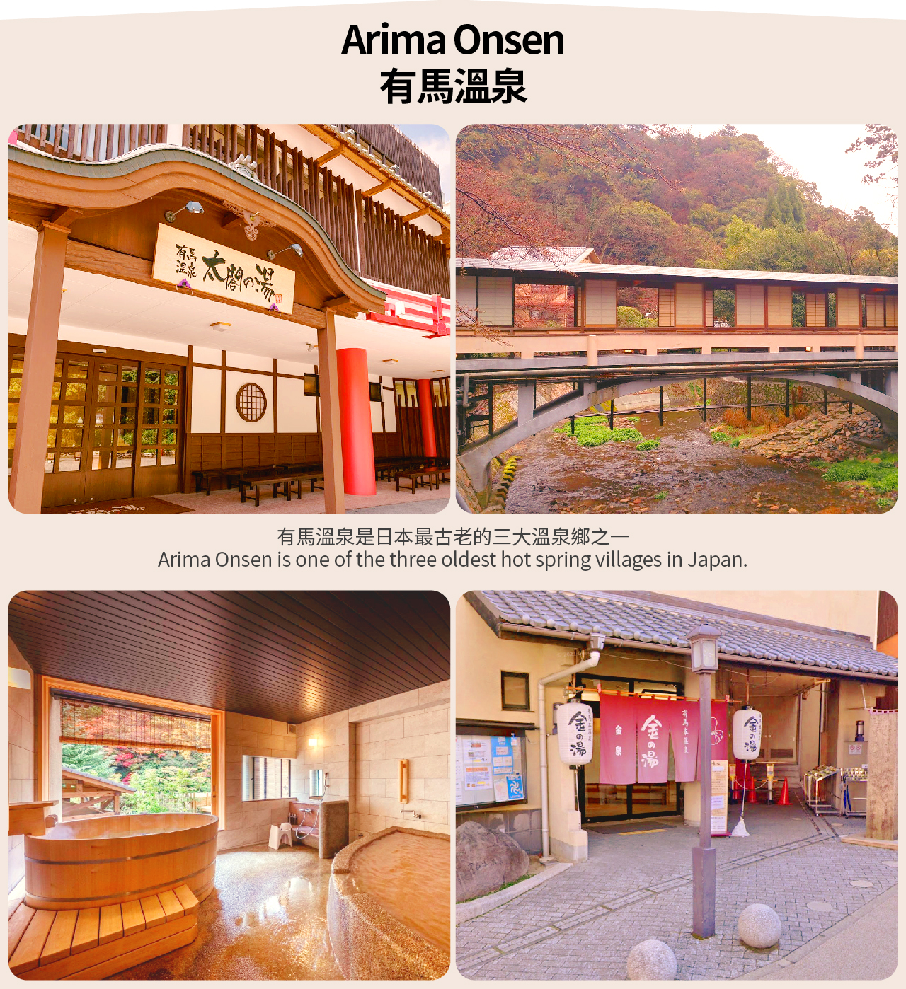 【神戶港摩天輪溫泉夜景一日遊】神戶港馬賽克摩天輪&北野異人館街&有馬溫泉&六甲山夜景一日遊（大阪出發））