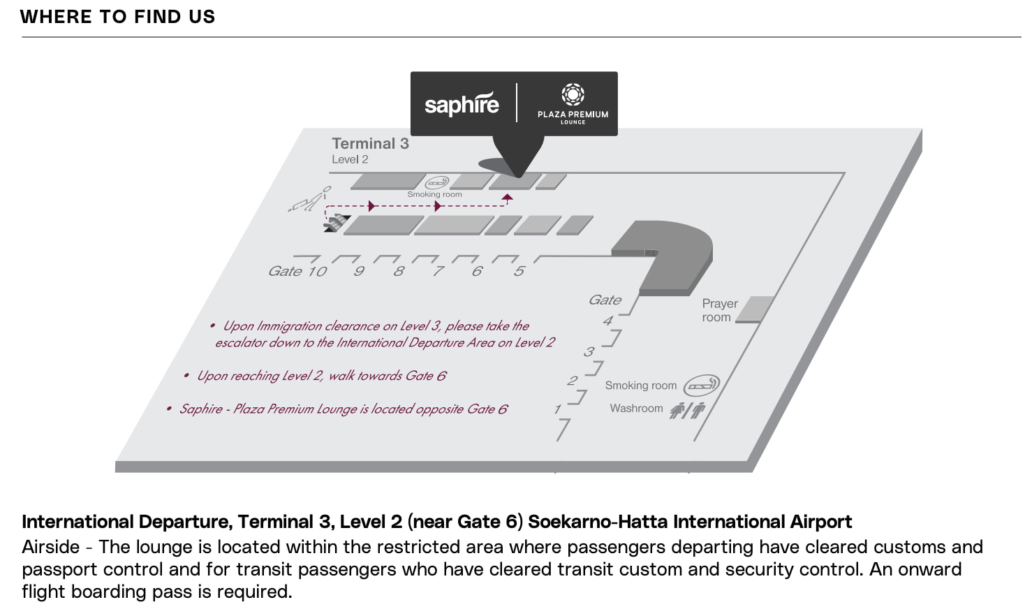 Located at the International Departure in Terminal 3