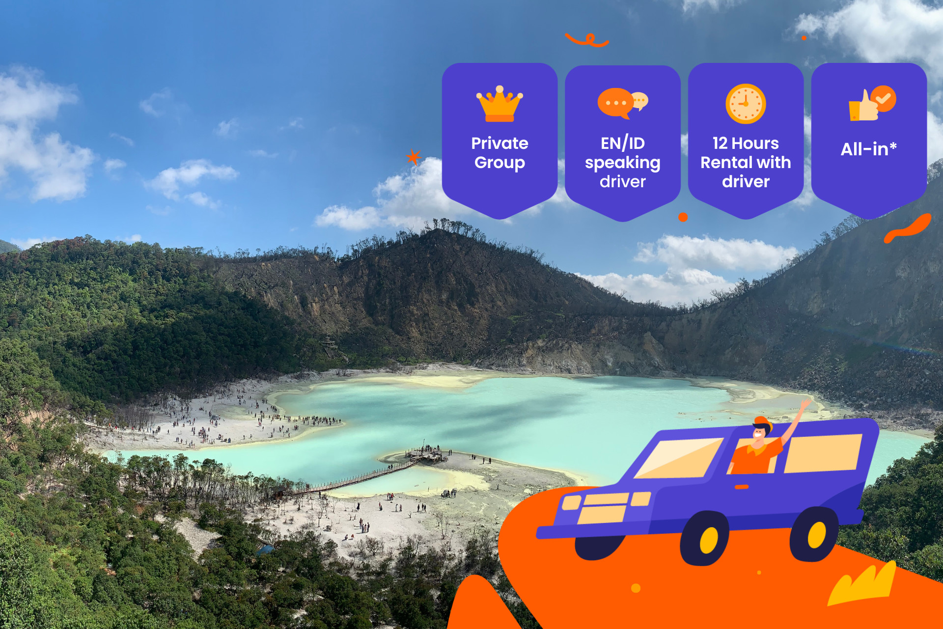 12 Hours Bandung Private Car Charter