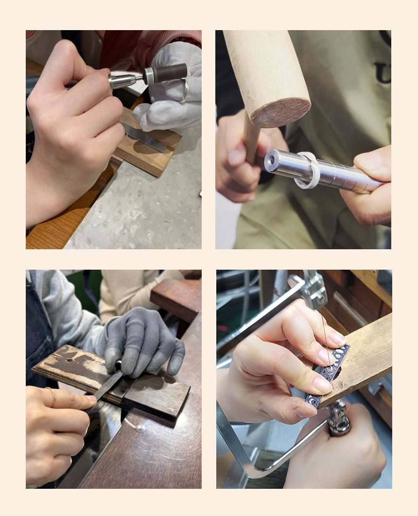 The process may vary depending on the ring design, but it's not difficult, and even a 10 year old can easily create one. UNIU's expert instructors will carefully refine and beautifully finish your ring.