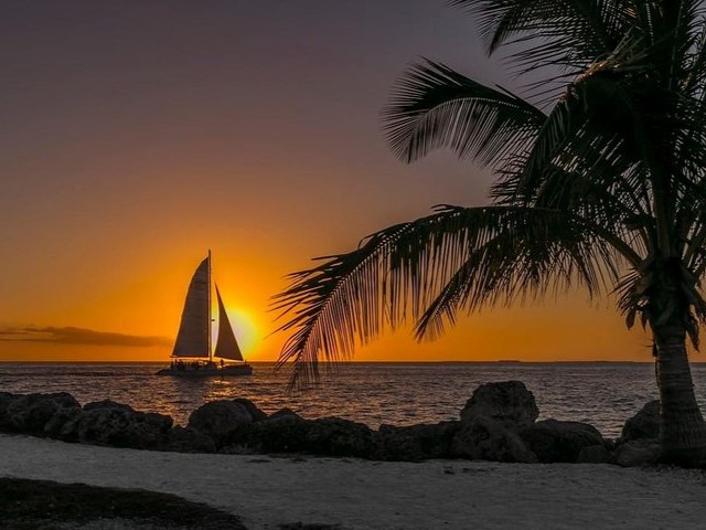 Watch the sky turn gold while cruising into a breathtaking Key West sunset