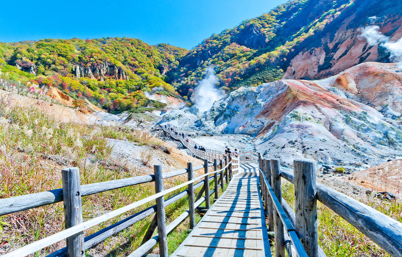 登別地獄谷+野外足浴體驗+洞爺湖地區觀光+昭和新山和熊牧場+洞爺湖展望臺