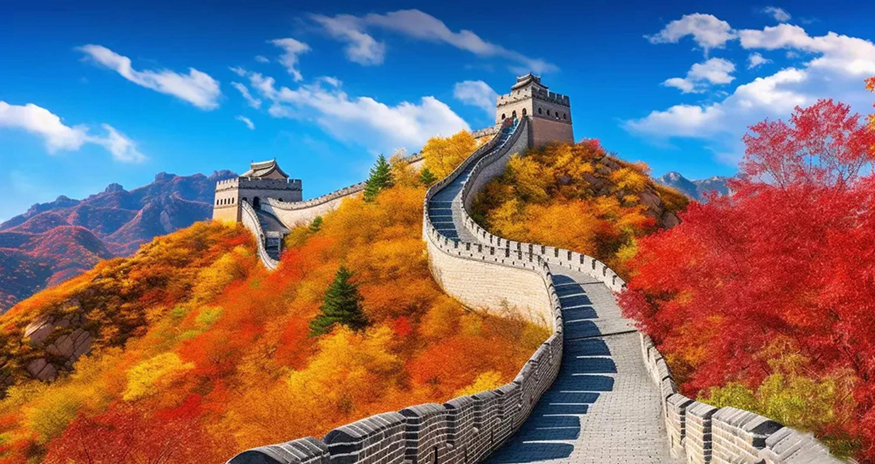 來八達嶺長城，親自登臨氣勢磅礴的萬里長城，跟隨毛主席的足跡，登上烽火臺，親身體驗“不到長城非好漢“的氣魄，感受“燕京八景”之一的秀麗與峻美