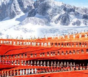Watch [Impression of Lijiang or Lishui Jinsha] (the specific arrangement of the two choices will be adjusted according to the actual time situation. If there is not enough time, Lishui Jinsha will be arranged on the fourth day) to experience a truly large