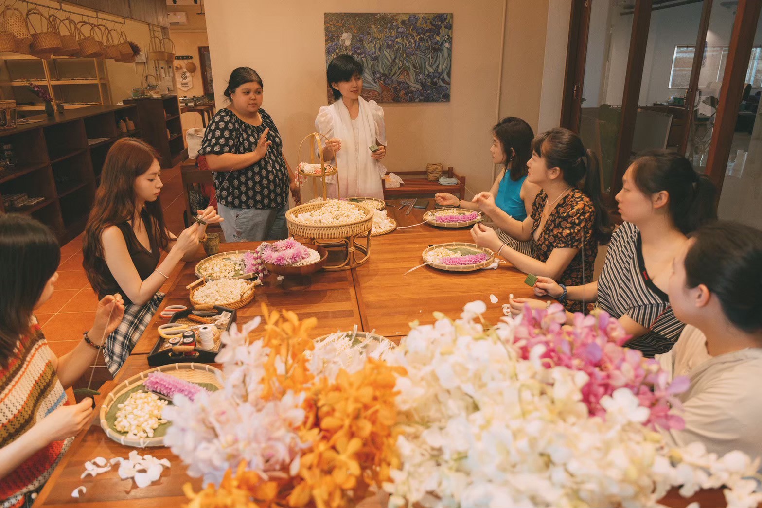 White Lotus | Thai Flower Garland Workshop with Flower Market Tour