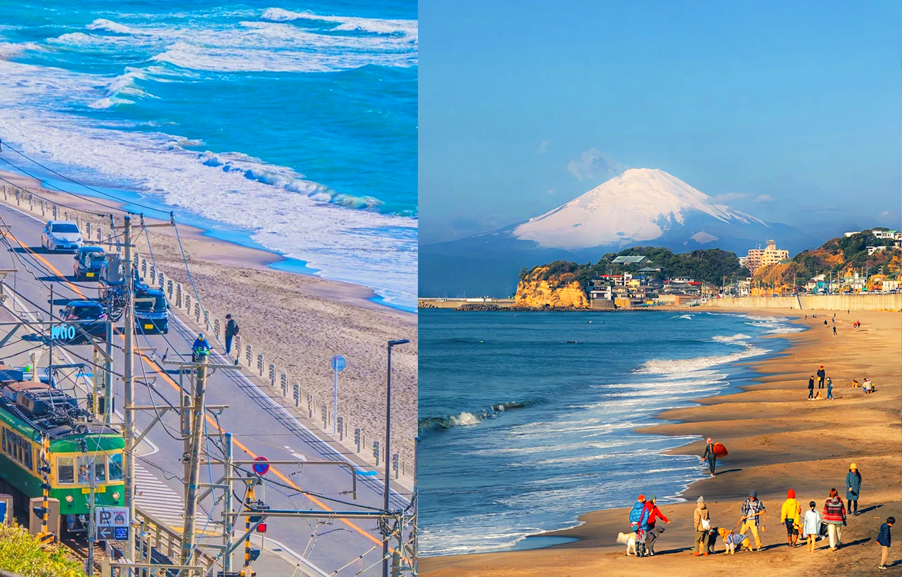 Shonan Coast: The coastline in Fujisawa City, Kanagawa Prefecture, Japan, is also one of the most beautiful coastlines around Tokyo.
