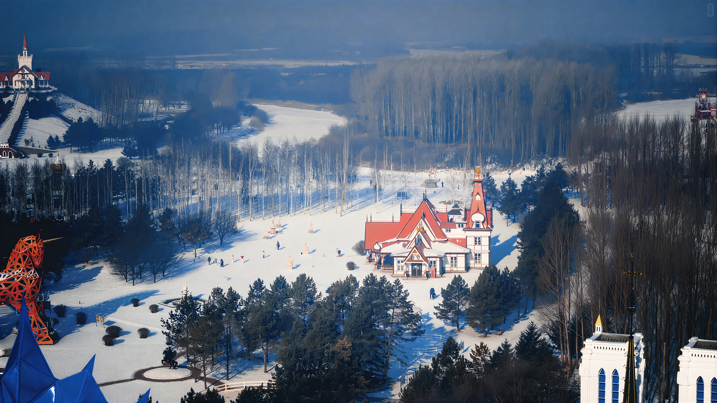 莊園紅頂建築,俄式風情濃 莊園紅頂建築,俄式風情濃