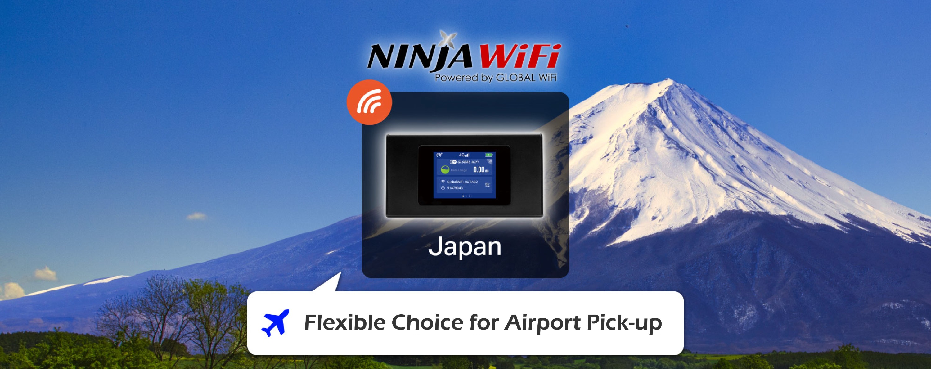 日本NINJA 4G LTE隨身WiFi - 無限流量（日本機場領取）