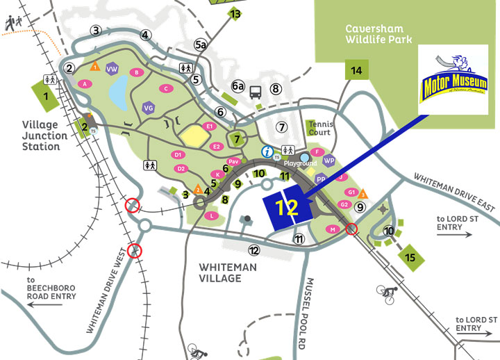 Map to motor museum