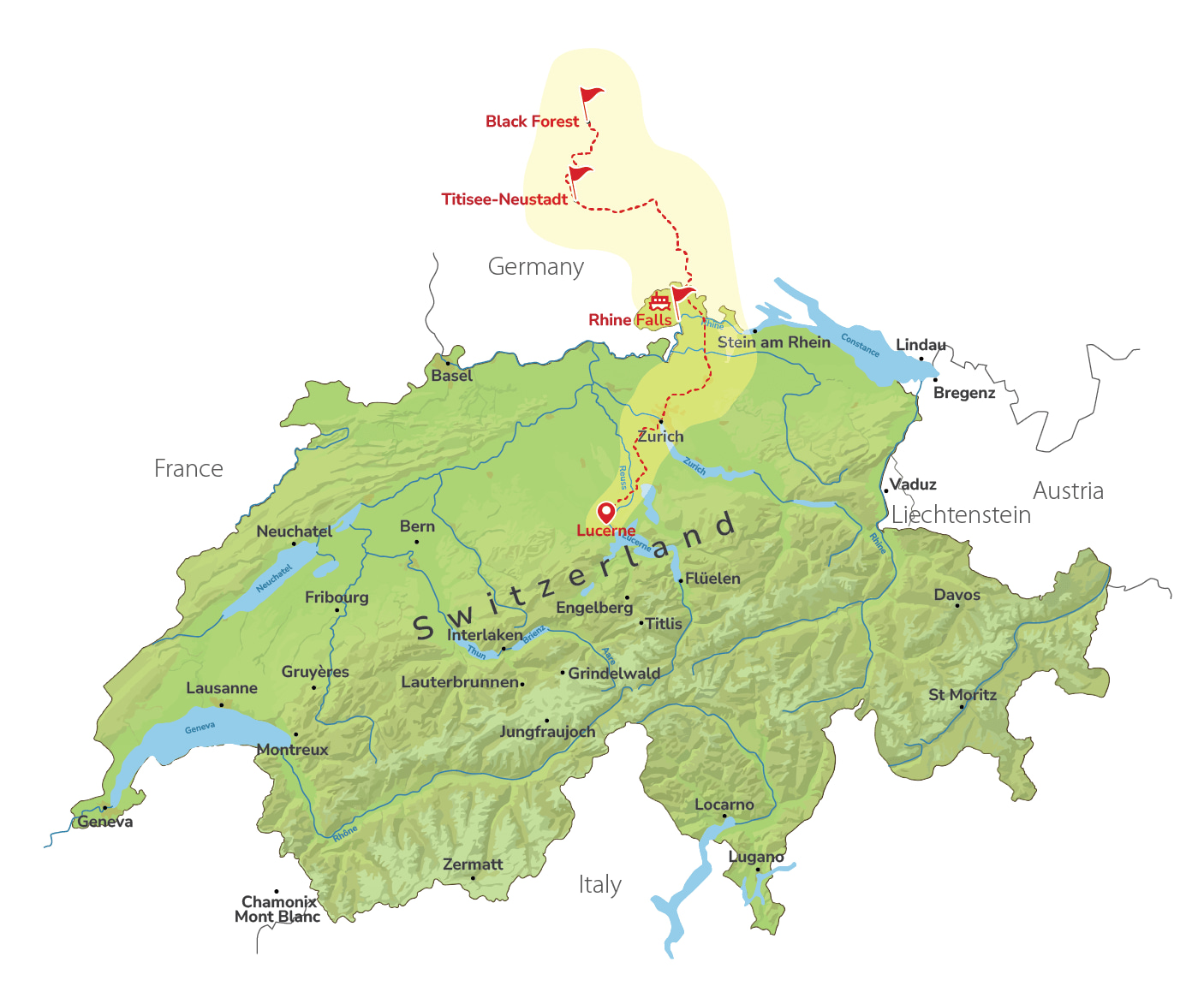Germany's Black Forest & Swiss Rhine Falls Private Tour