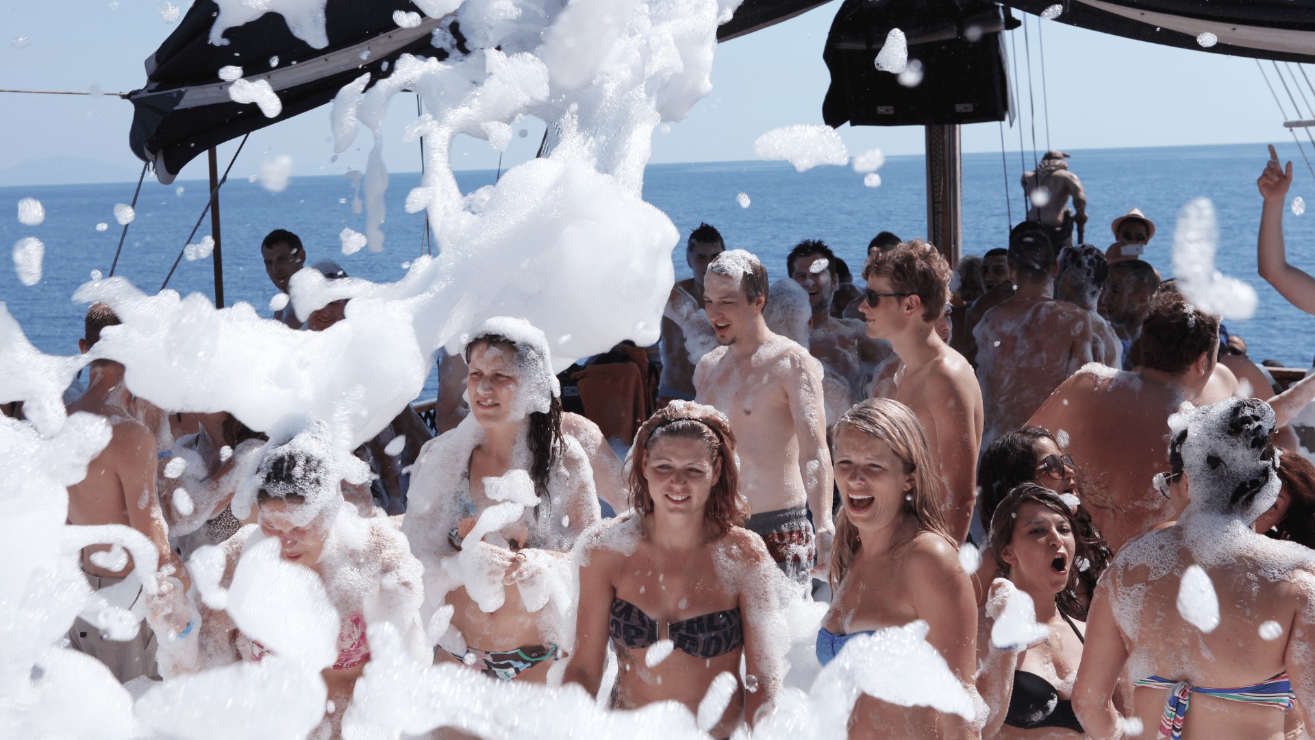 Foam Party on the boat