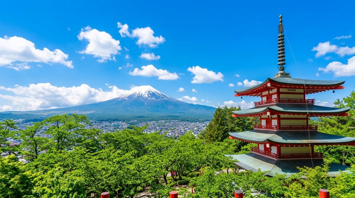 新倉山淺間公園：不僅是春天櫻花，這裡夏季新綠、秋天紅葉和冬天雪景都非常漂亮，除了欣賞富士山的絕景，還可以俯瞰極富魅力的富士吉田市內的街景。溫馨提醒：需要步行登階梯，適合穿舒適的運動鞋。