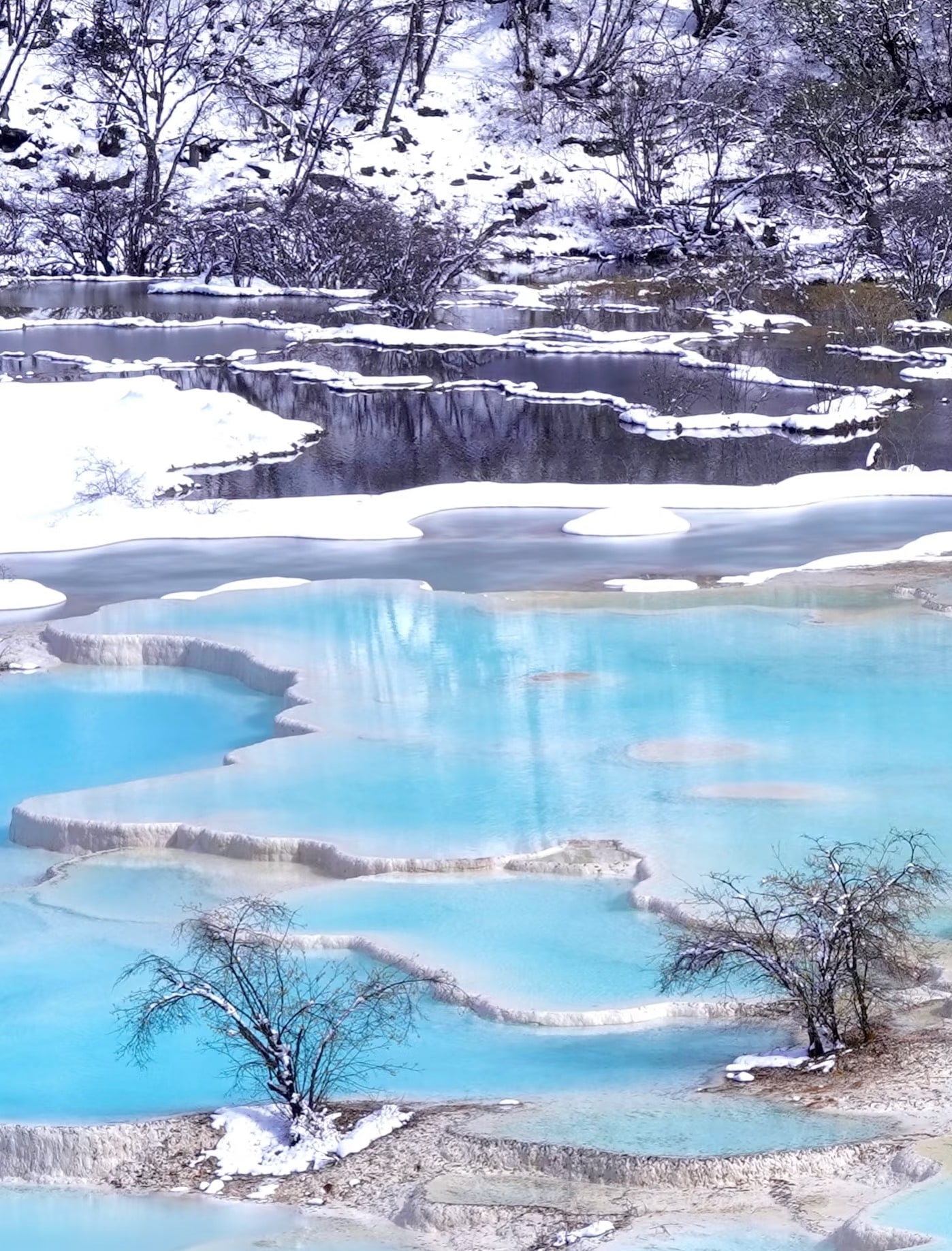 黃龍-【爭豔彩池】由658個彩池組成,池堤形態豐富優美,池水深淺各異,堤岸植被多樣。在陽光照射下,池群色彩斑斕,有金黃、翠綠、酒紅、鮮橙等顏色,各池爭奇鬥豔,與周圍的青山、綠樹、藍天相互映襯,構成一幅絢麗多彩的畫卷。 黃龍-【爭豔彩池】由658個彩池組成,池堤形態豐富優美,池水深淺各異,堤岸植被多樣。在陽光照射下,池群色彩斑斕,有金黃、翠綠、酒紅、鮮橙等顏色,各池爭奇鬥豔,與周圍的青山、綠樹、藍天相互映襯,構成一幅絢麗多彩的畫卷。