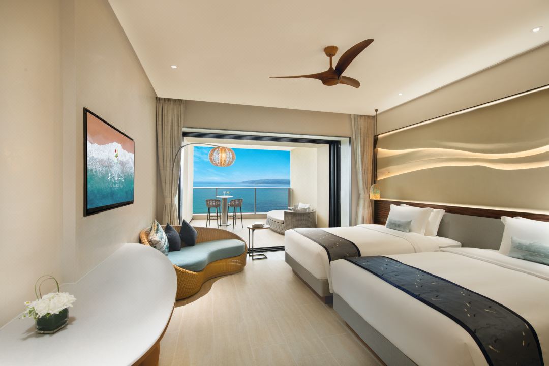 Branded home, 180° sea view apartment; 58M2 large sea view balcony, invisible glass door, customized fragrance, migratory design