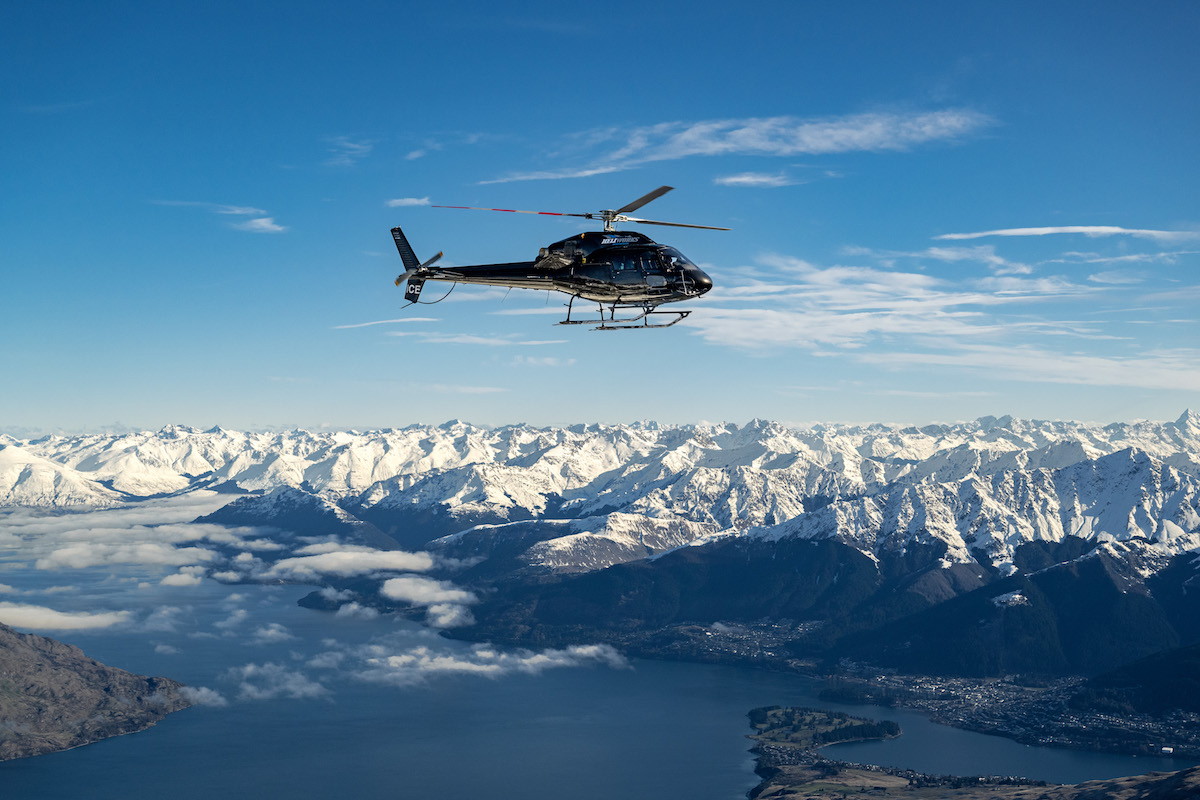 Snow Landing Helicopter in Queenstown