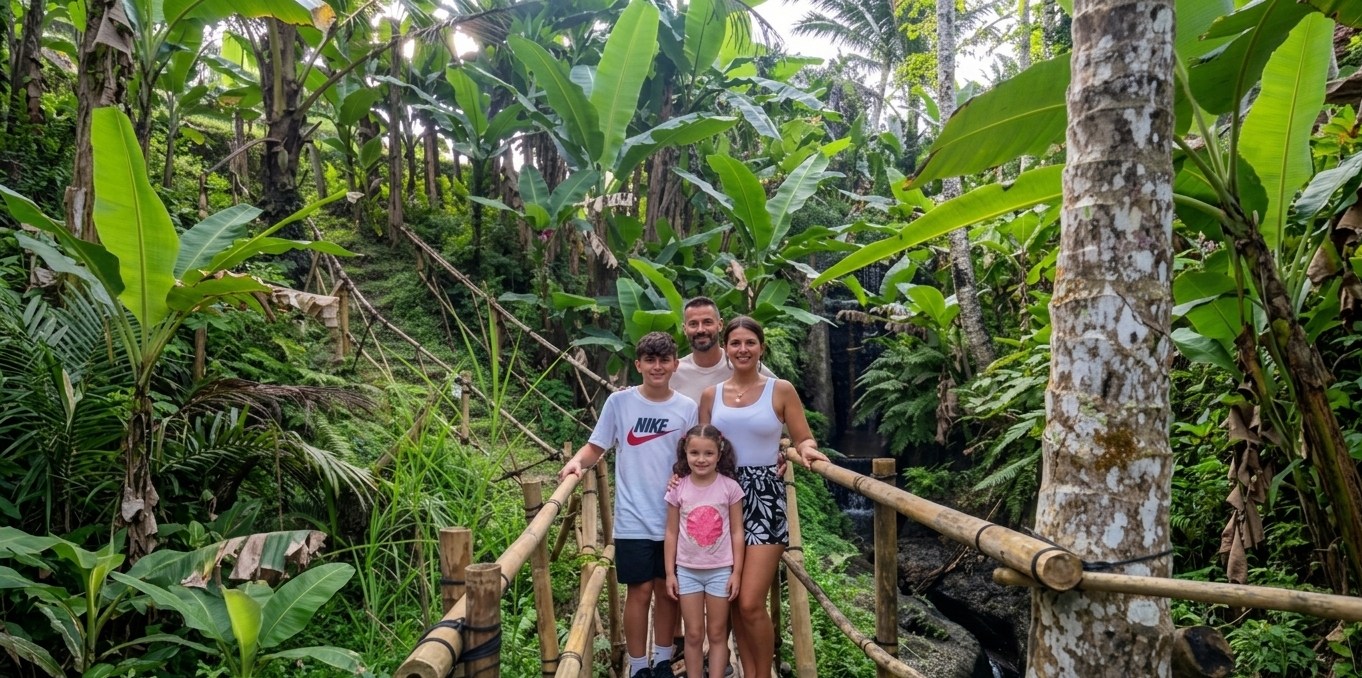 Walk over the Bamboo Bridge and enjoy the jungle surrounding.